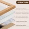 16x16 Oak Picture Frame with 12x12 White Mat, Tempered Glass, Natural Oak Wood Frame, Vertical and Horizontal Display for Wall and Table, Display Photos Arts Posters Certificates, Set of 3